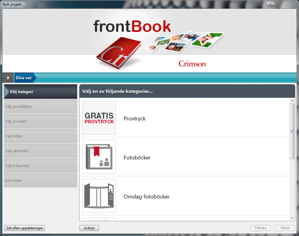 Provtryck - frontBook